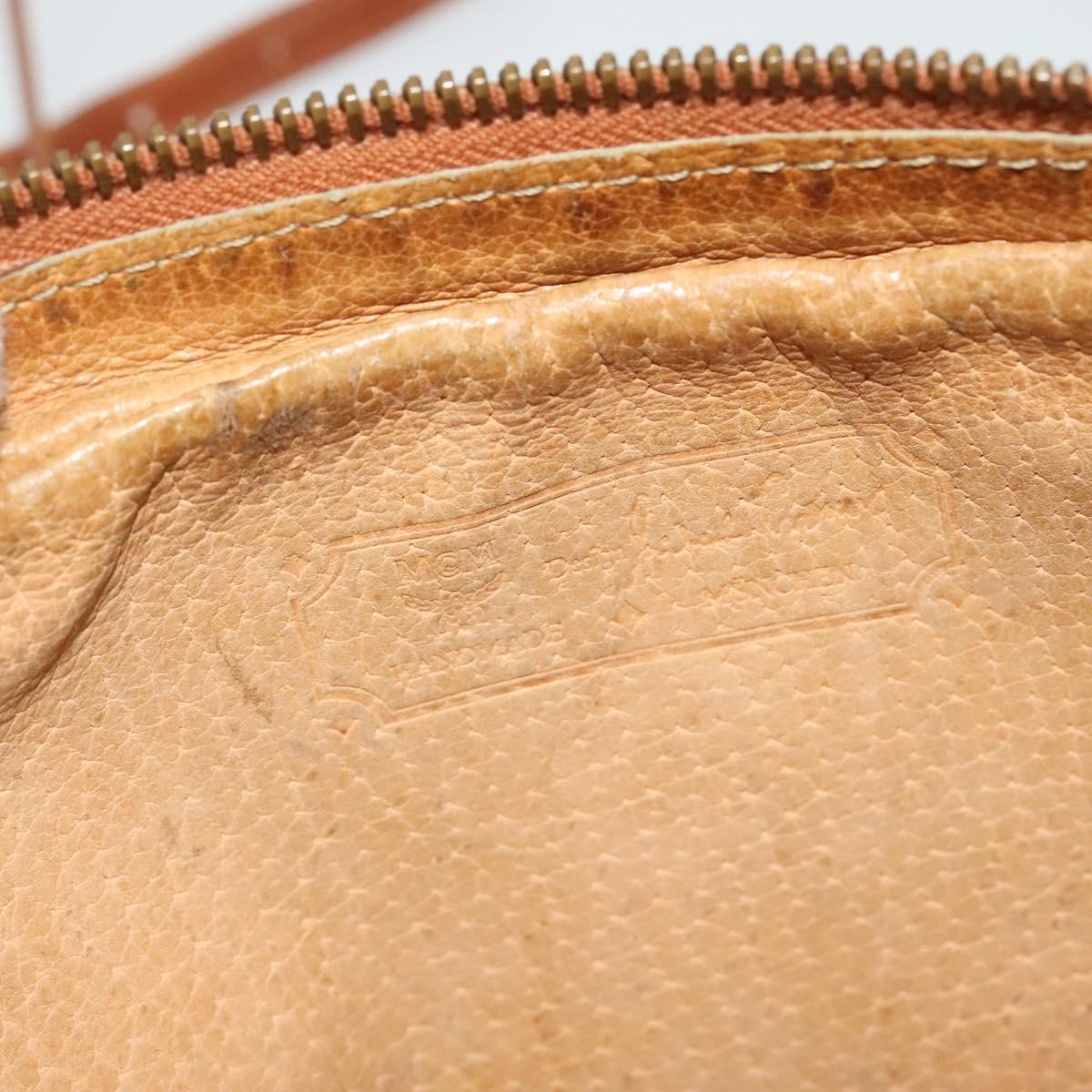 MCM Logogram Vicetos Shoulder Bag PVC Leather Brown Gold Auth bs29352