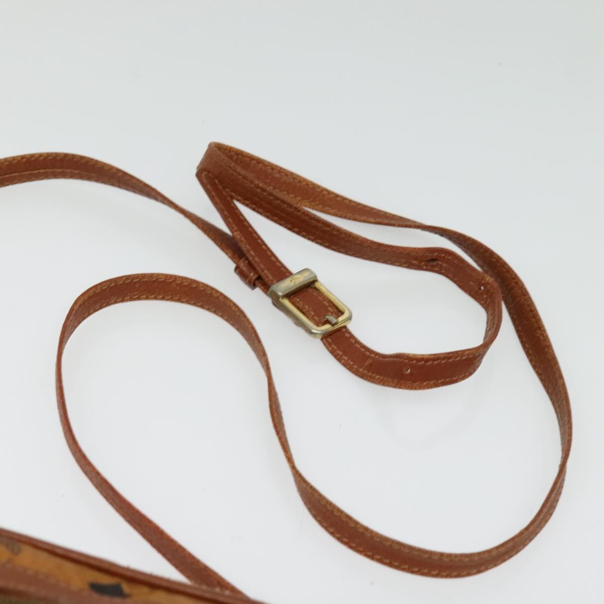 MCM Logogram Vicetos Shoulder Bag PVC Leather Brown Gold Auth bs29352