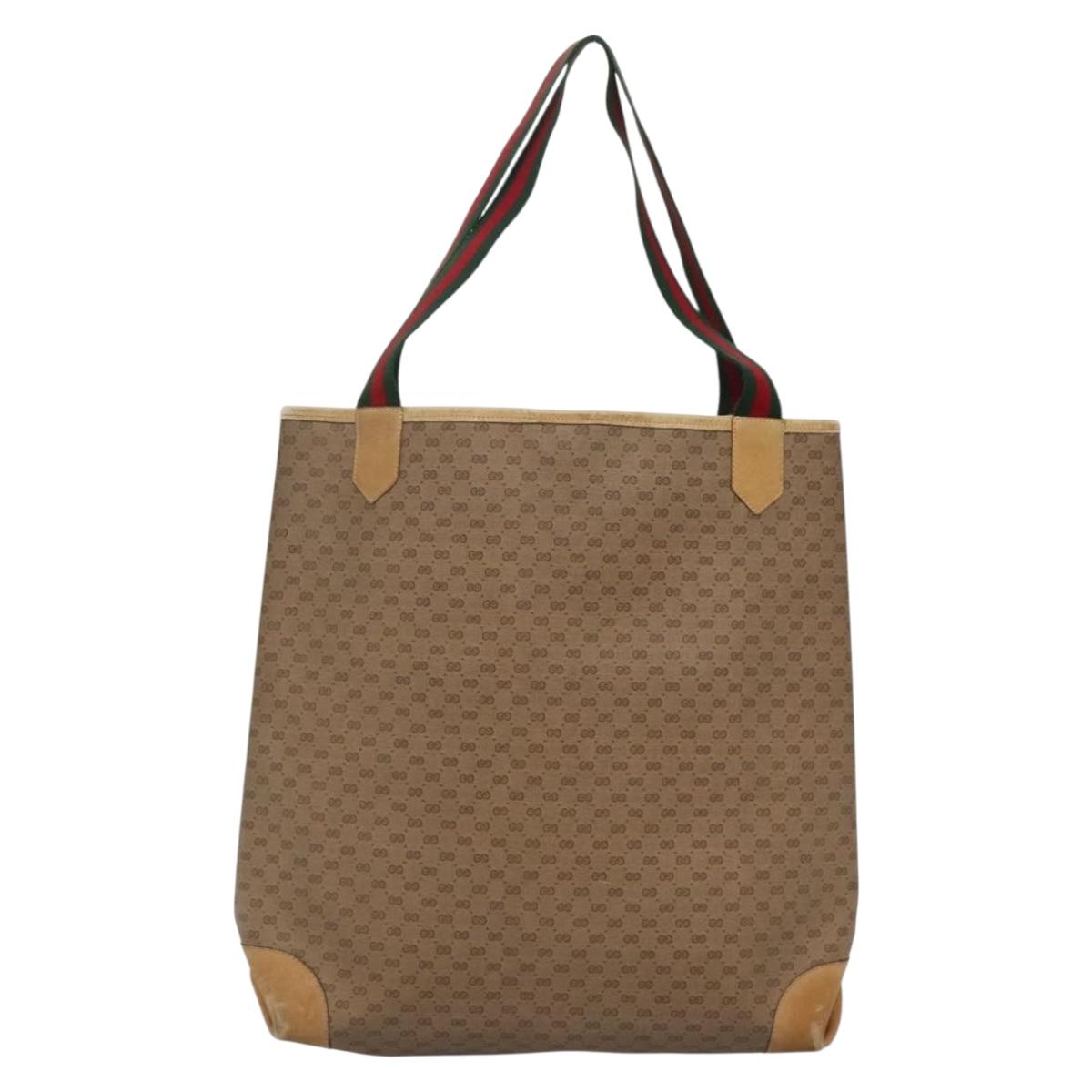 GUCCI Micro GG Supreme Web Sherry Line Bag PVC Beige 002 904 0222 Auth bs29355