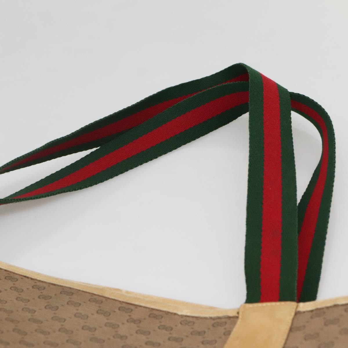 GUCCI Micro GG Supreme Web Sherry Line Bag PVC Beige 002 904 0222 Auth bs29355