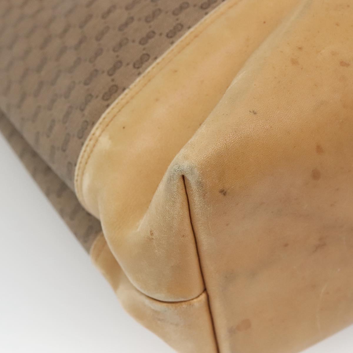 GUCCI Micro GG Supreme Tote Bag PVC Beige Gold Auth bs29359