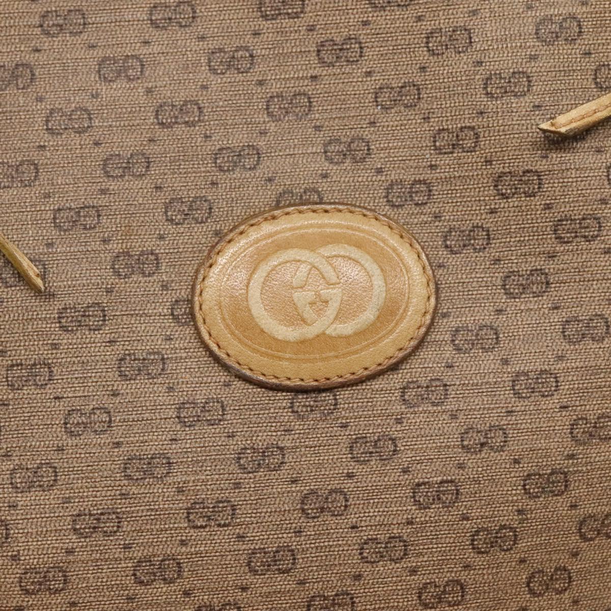 GUCCI Micro GG Supreme Tote Bag PVC Beige Gold Auth bs29359