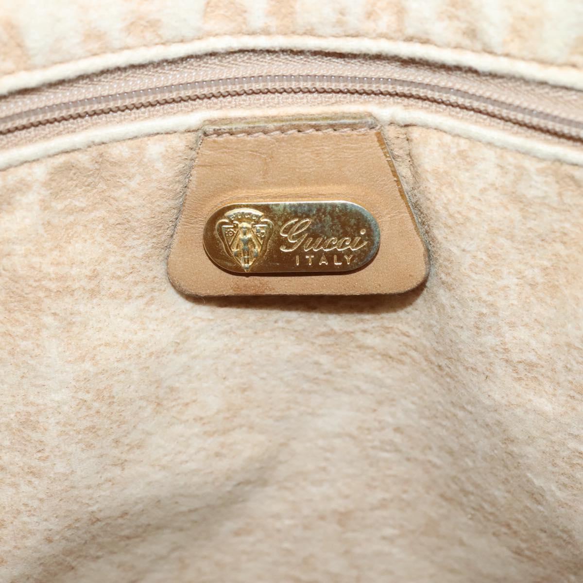 GUCCI Micro GG Supreme Tote Bag PVC Beige Gold Auth bs29359