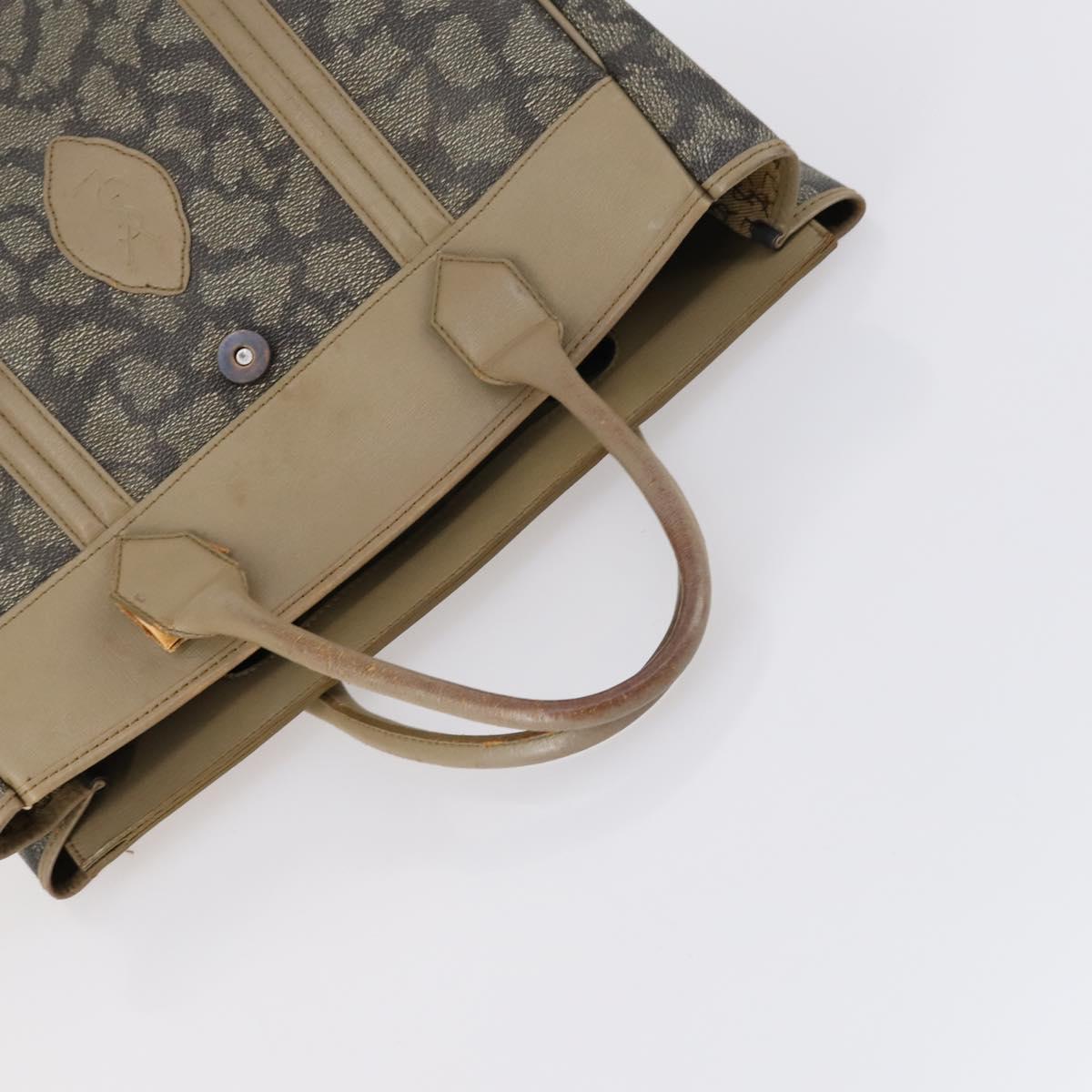 SAINT LAURENT Bag Leather Canvas PVC 8 Set Gray Beige White Auth bs29366