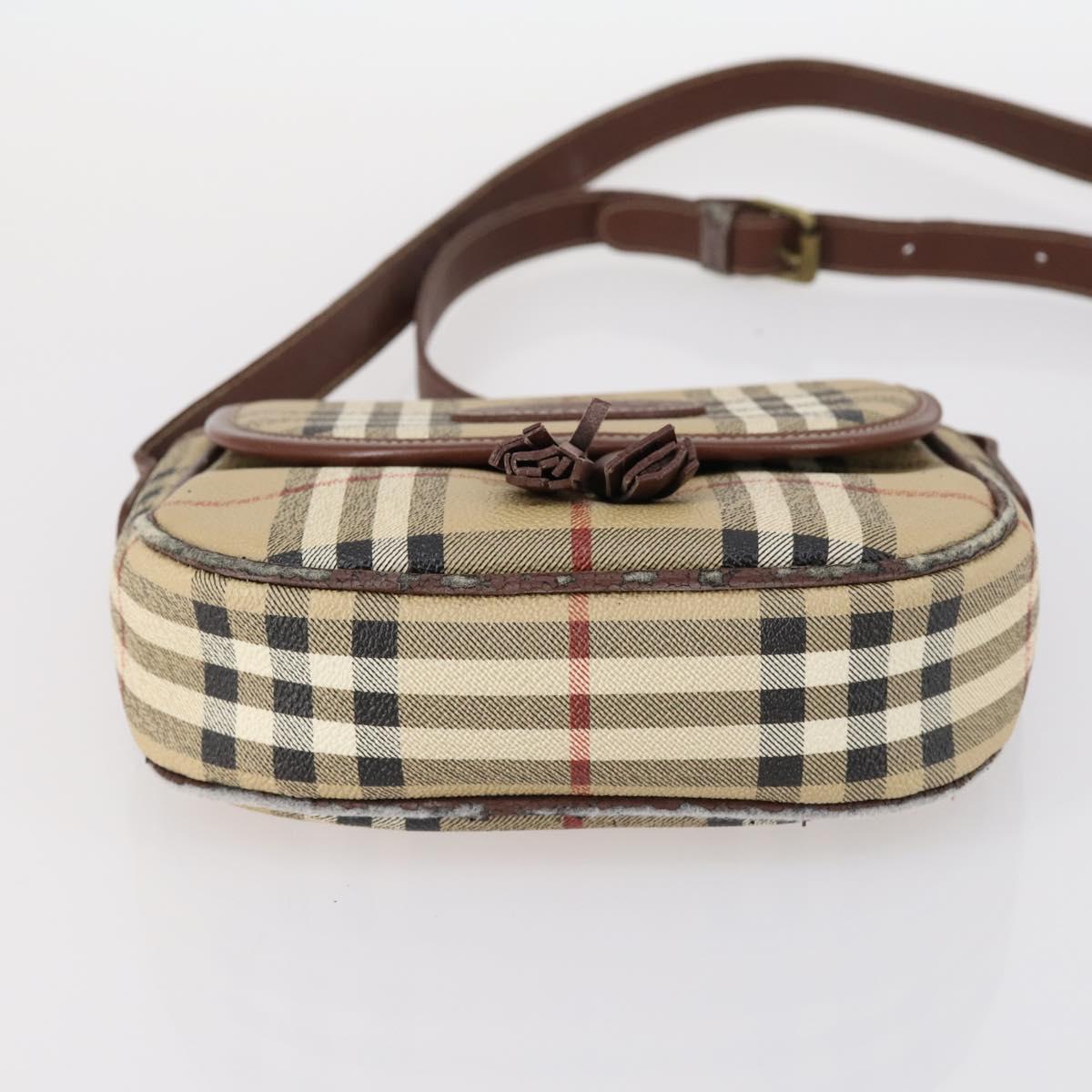 BURBERRY Nova Check Blue Label Bag Nylon PVC 4Set Beige Brown black Auth bs29370