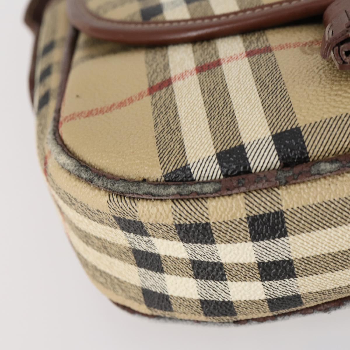 BURBERRY Nova Check Blue Label Bag Nylon PVC 4Set Beige Brown black Auth bs29370
