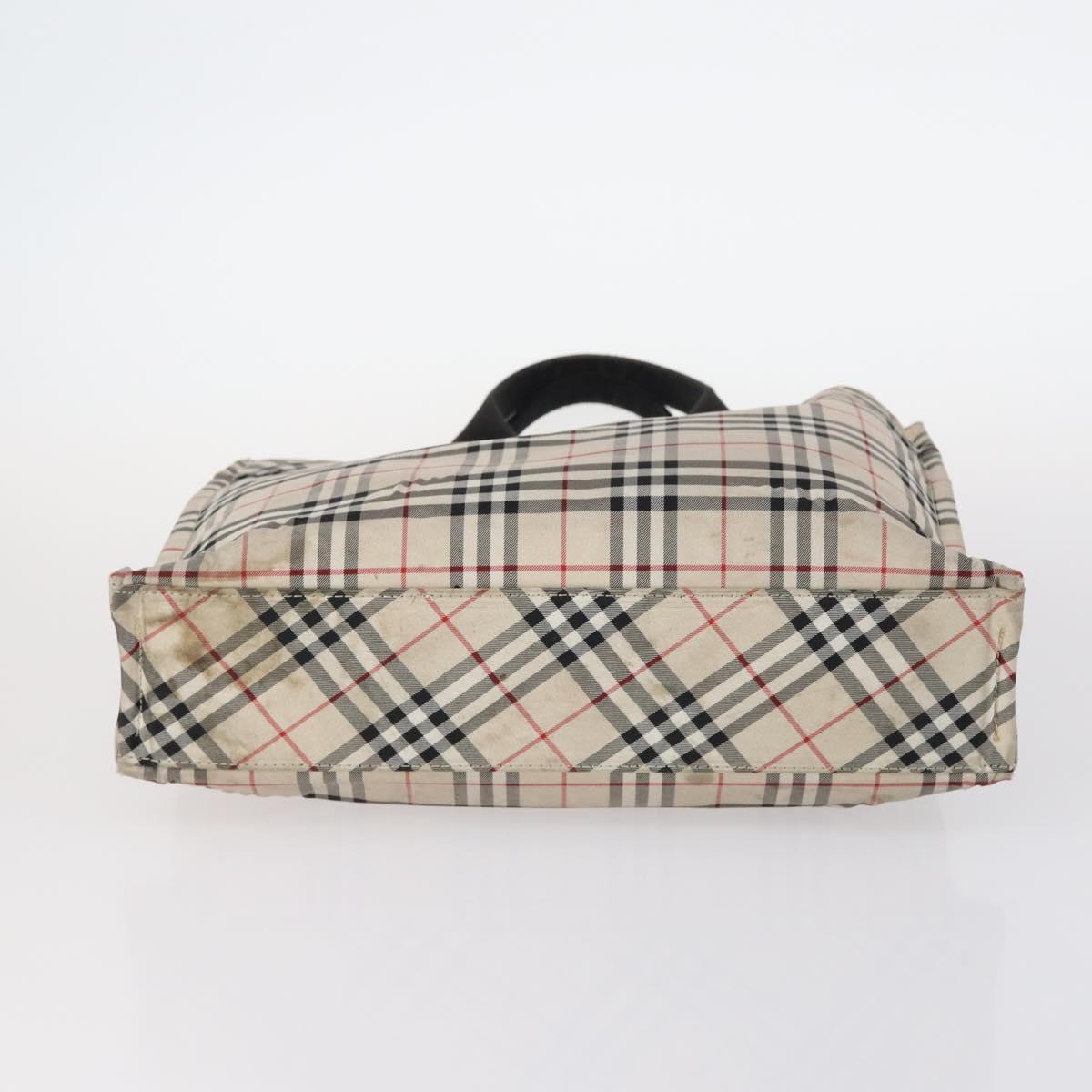 BURBERRY Nova Check Blue Label Bag Nylon PVC 4Set Beige Brown black Auth bs29370