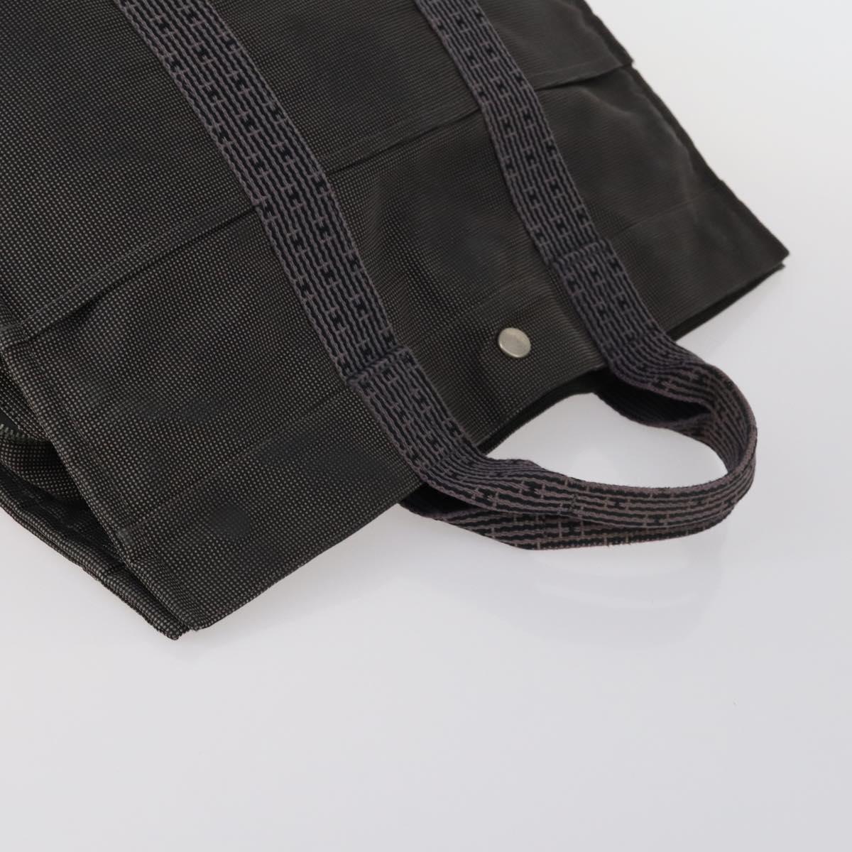 HERMES Her Line Fourre Tout Bag Canvas 4Set Red Brown gray Auth bs29371