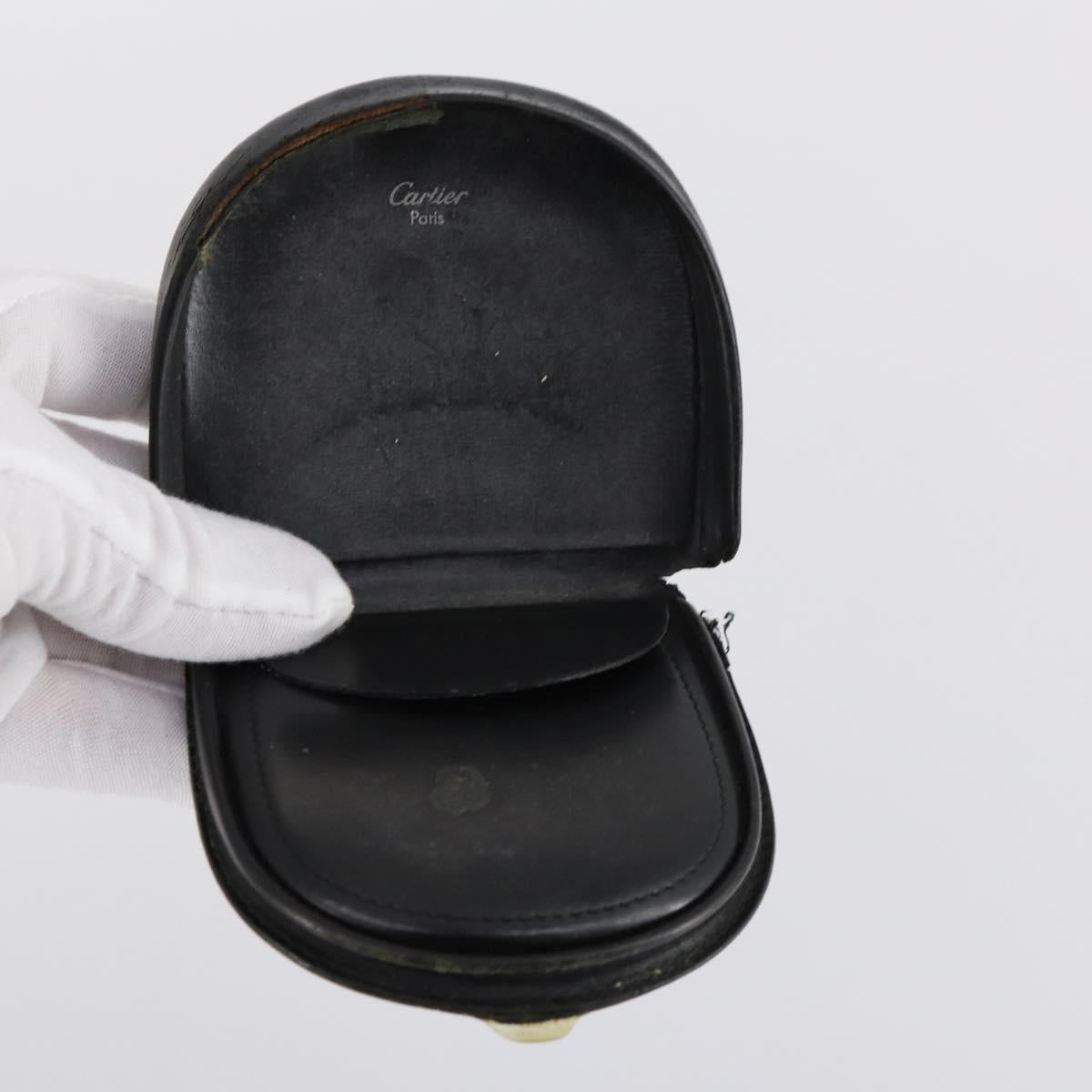 CARTIER Wallet Leather 8Set Bordeaux Black Auth bs29379