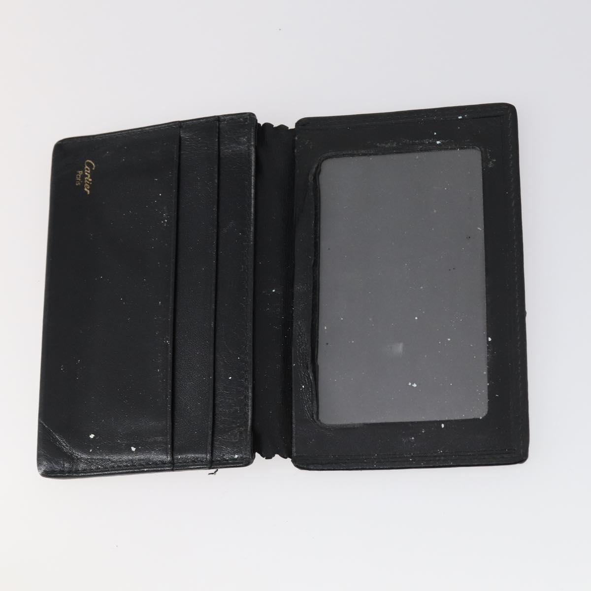 CARTIER Wallet Leather 8Set Bordeaux Black Auth bs29379