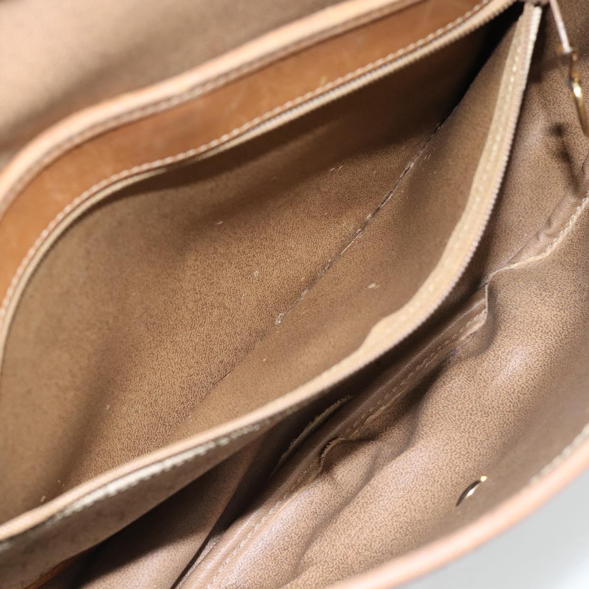 Christian Dior Honeycomb Canvas Shoulder Bag PVC Beige Gold Auth bs29391