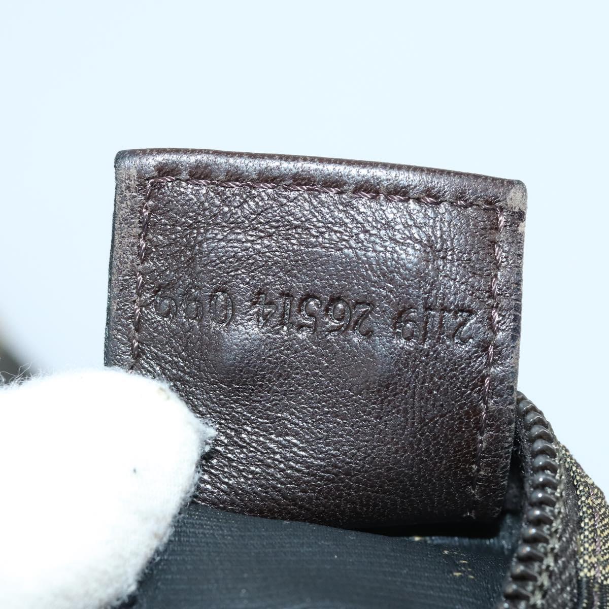 FENDI Pecan Canvas Boston Bag Black Brown Auth bs29394