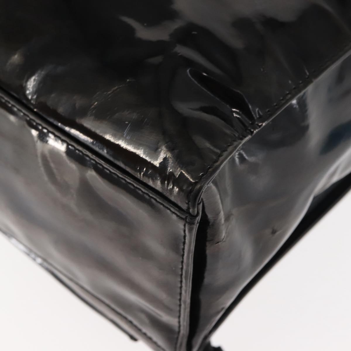 CHANEL Tote Bag Patent leather Black CC Auth bs29402