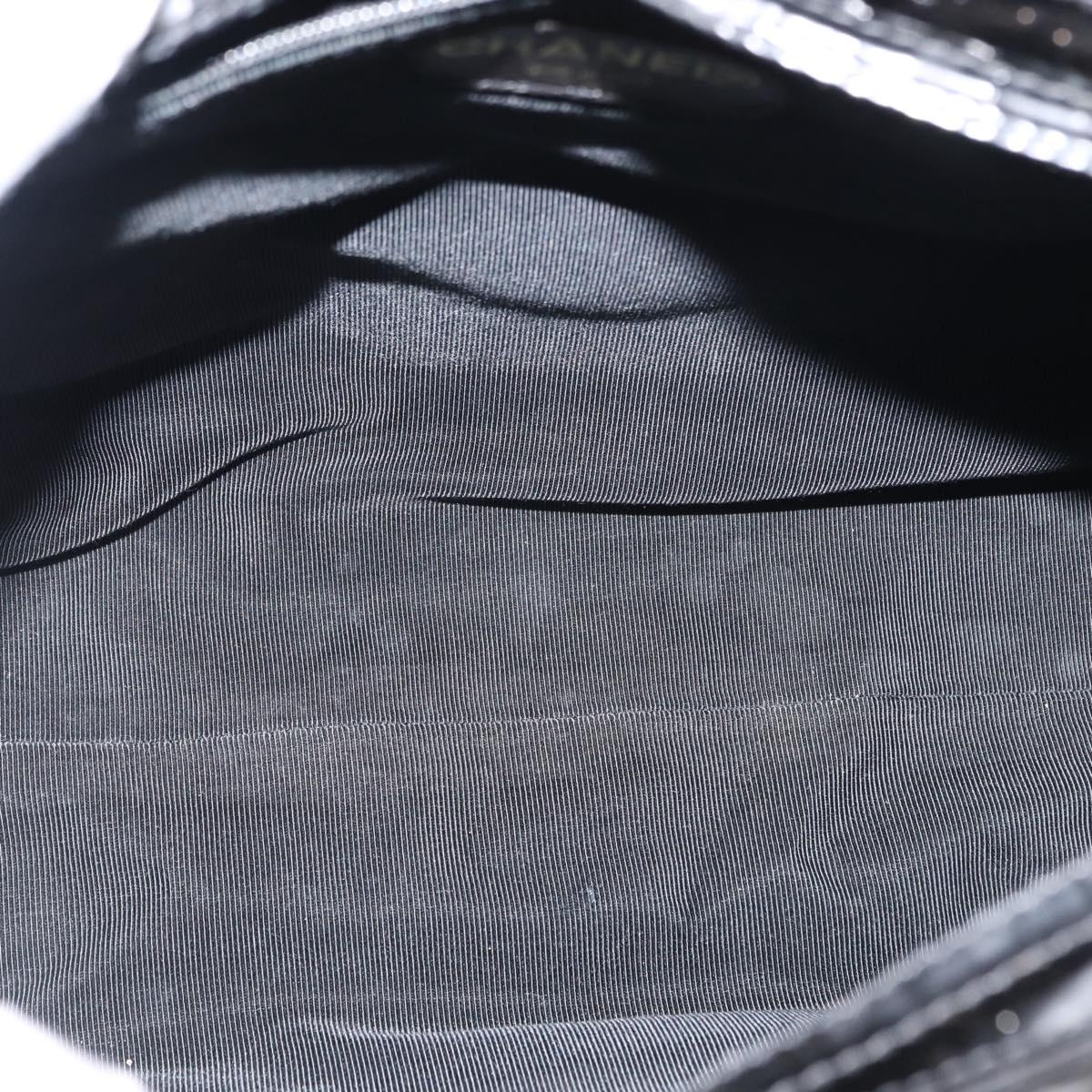 CHANEL Tote Bag Patent leather Black CC Auth bs29402