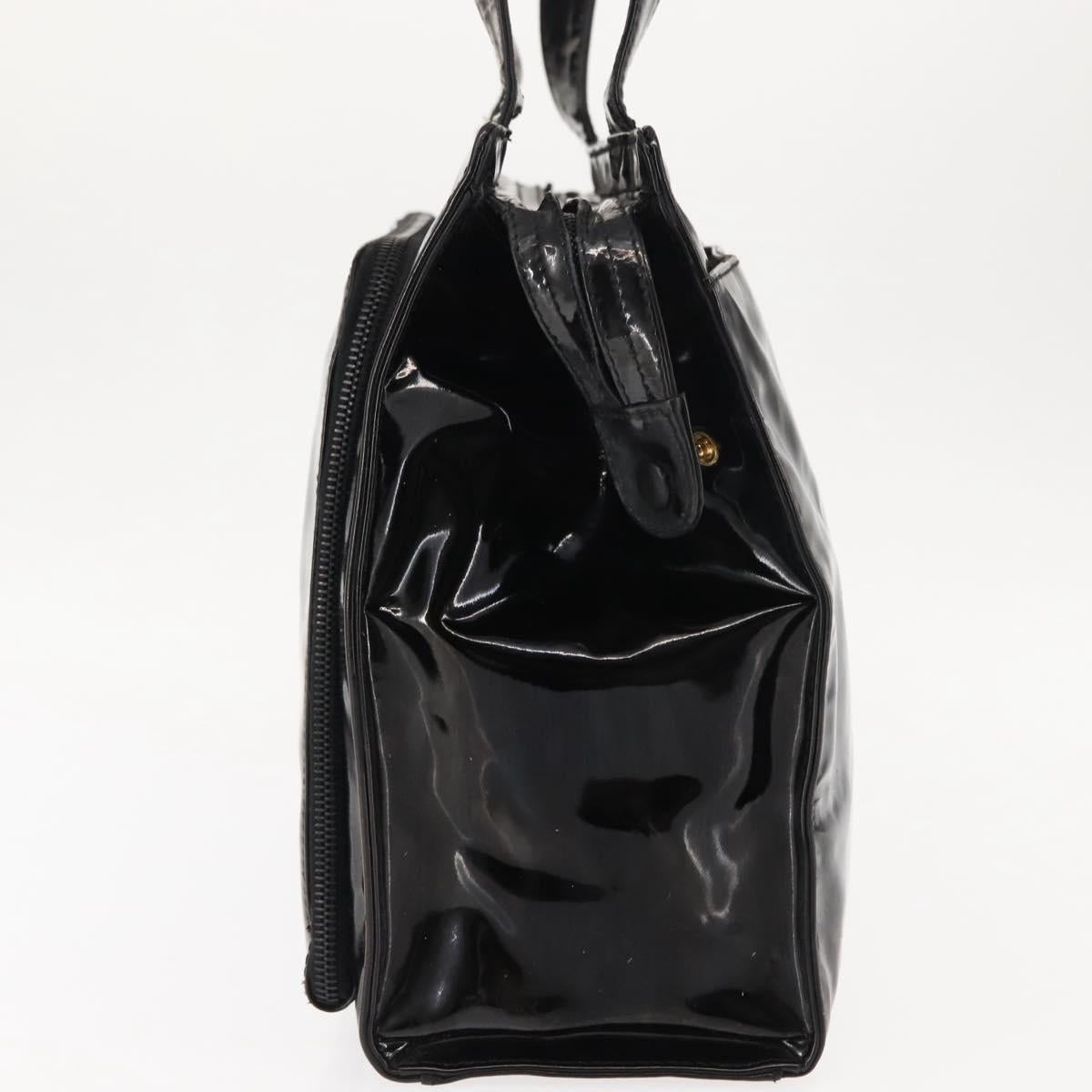 CHANEL Tote Bag Patent leather Black CC Auth bs29402
