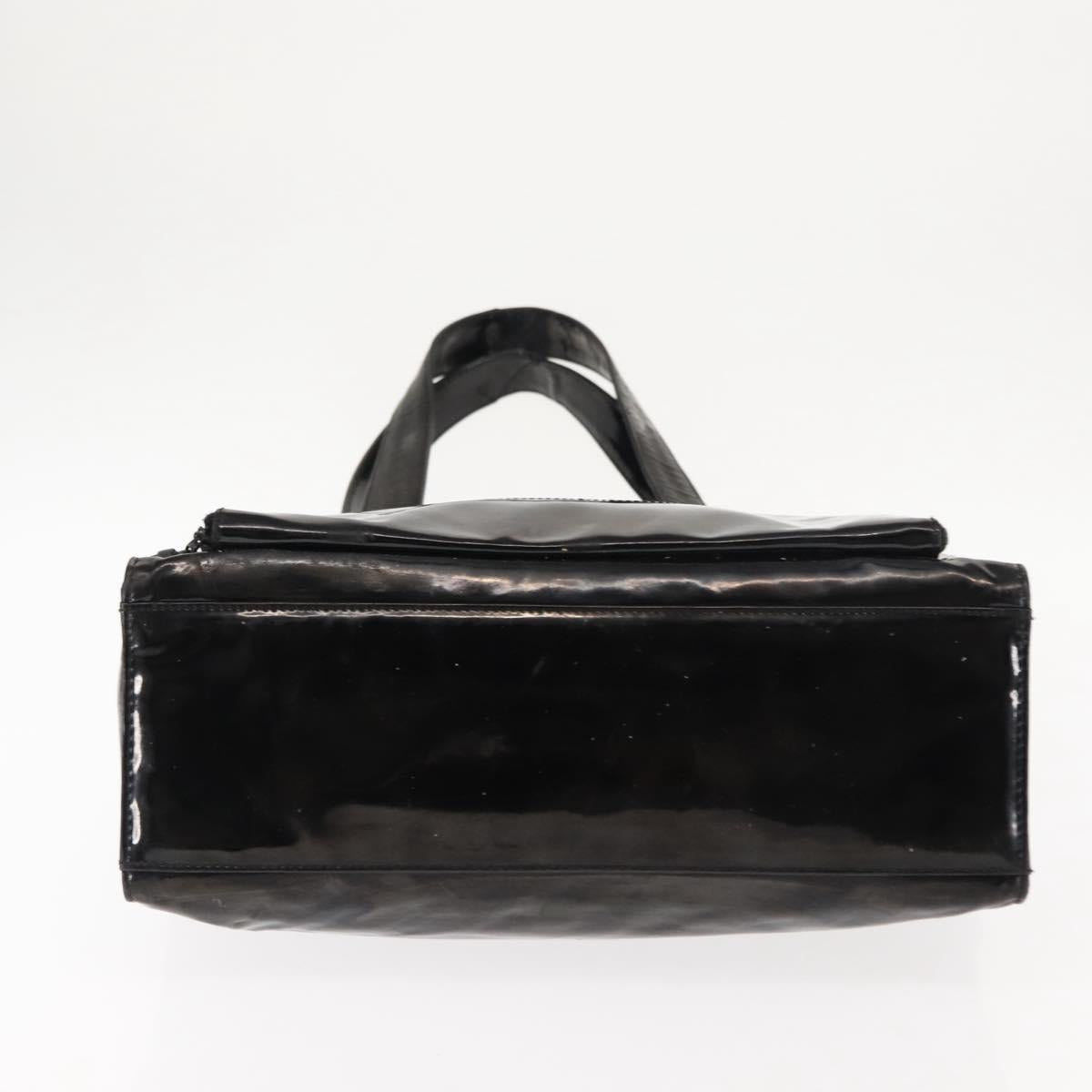 CHANEL Tote Bag Patent leather Black CC Auth bs29402
