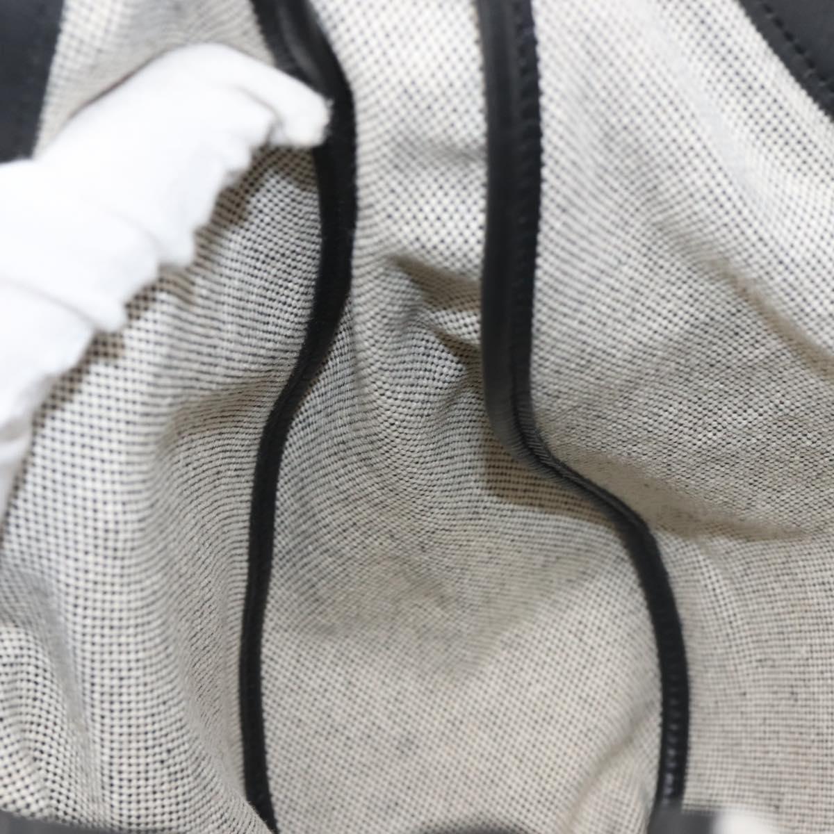 HERMES Sac Luco MM Shoulder Bag Canvas Leather Gray Black Silver Auth bs29413