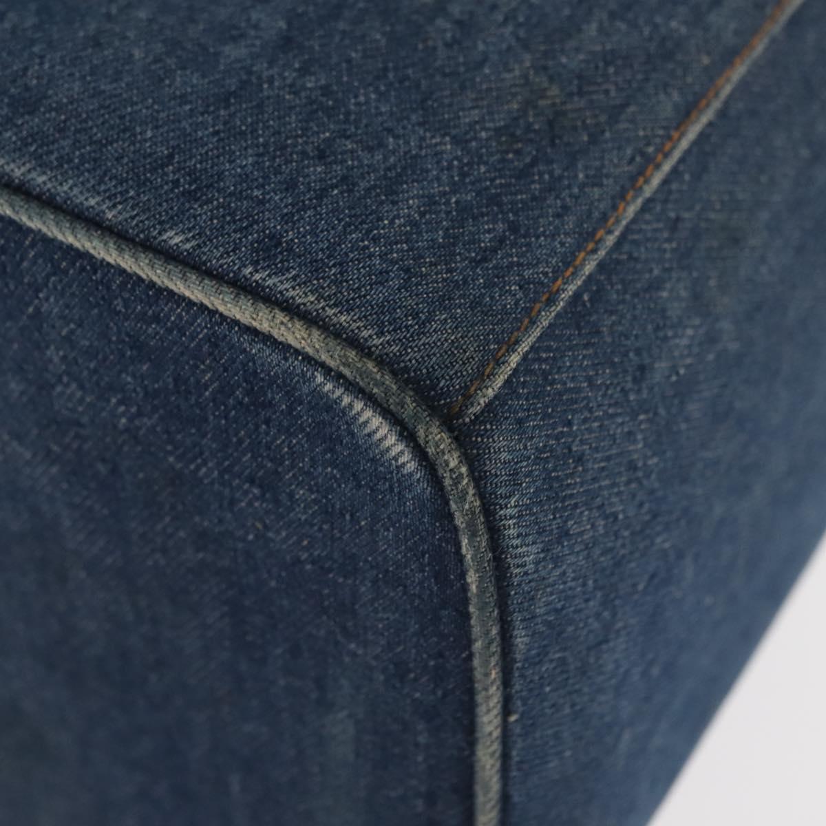 CHANEL COCO Mark vanity Hand Bag Denim 2way Blue CC Auth bs29416