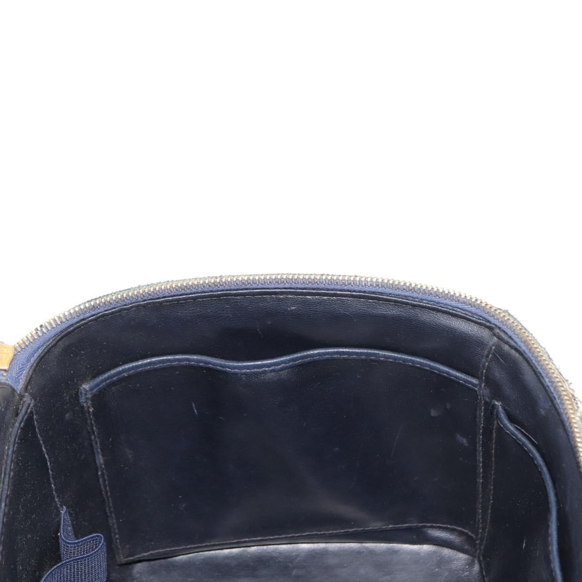 CHANEL COCO Mark vanity Hand Bag Denim 2way Blue CC Auth bs29416