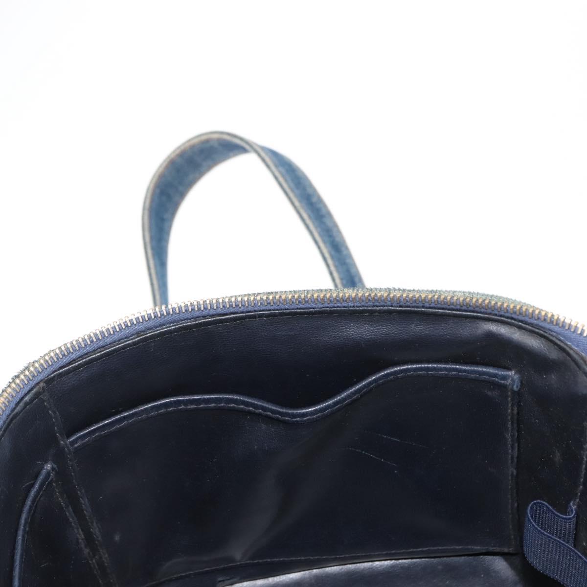 CHANEL COCO Mark vanity Hand Bag Denim 2way Blue CC Auth bs29416