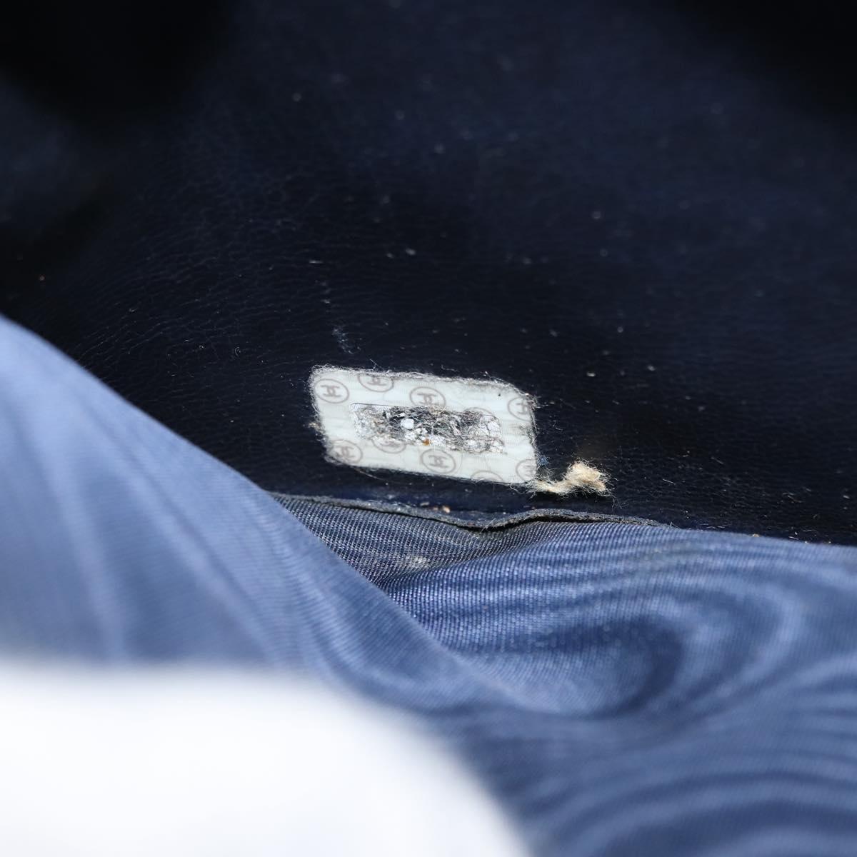 CHANEL COCO Mark vanity Hand Bag Denim 2way Blue CC Auth bs29416