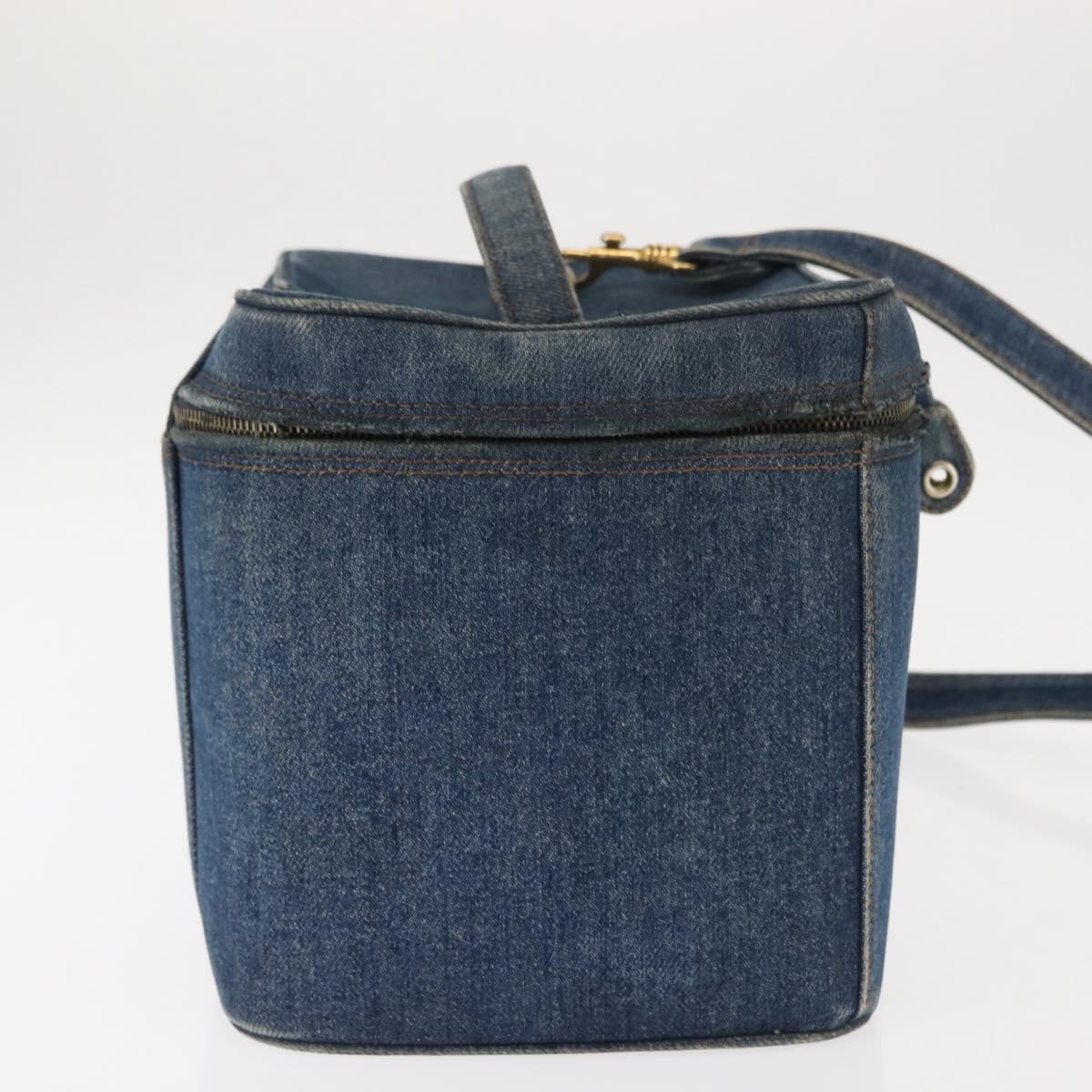 CHANEL COCO Mark vanity Hand Bag Denim 2way Blue CC Auth bs29416