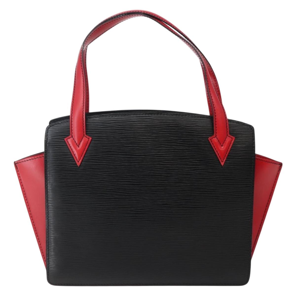 LOUIS VUITTON Epi Bicolor Varenne Hand Bag Black Red M52387 LV Auth bs29417