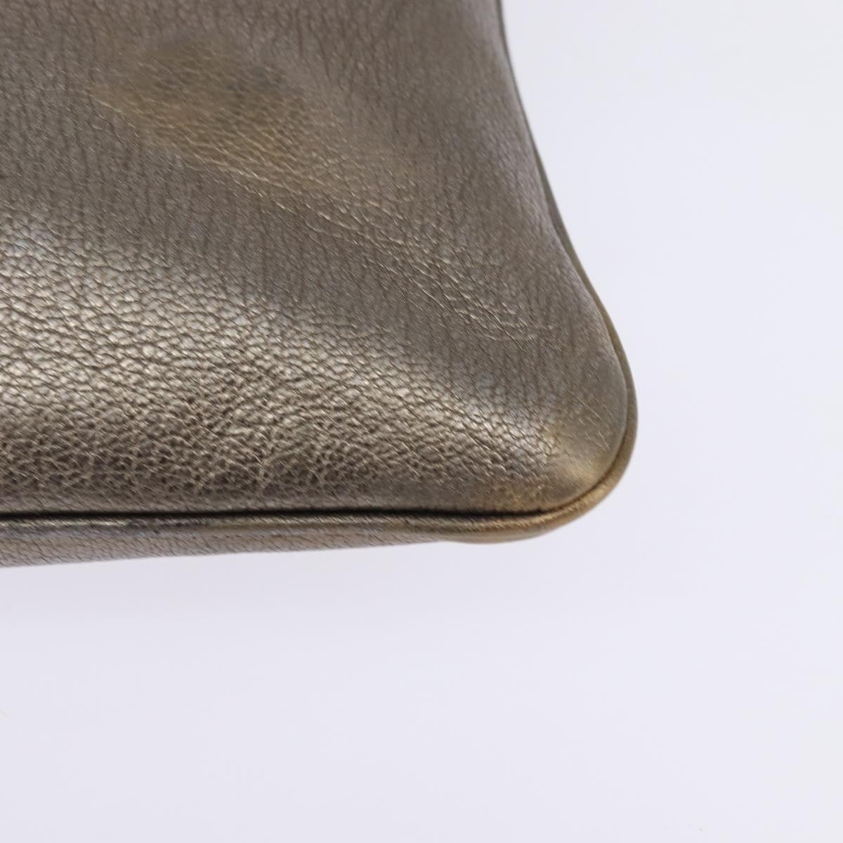 LOEWE anagram Shoulder Bag Leather Gold Auth bs29427