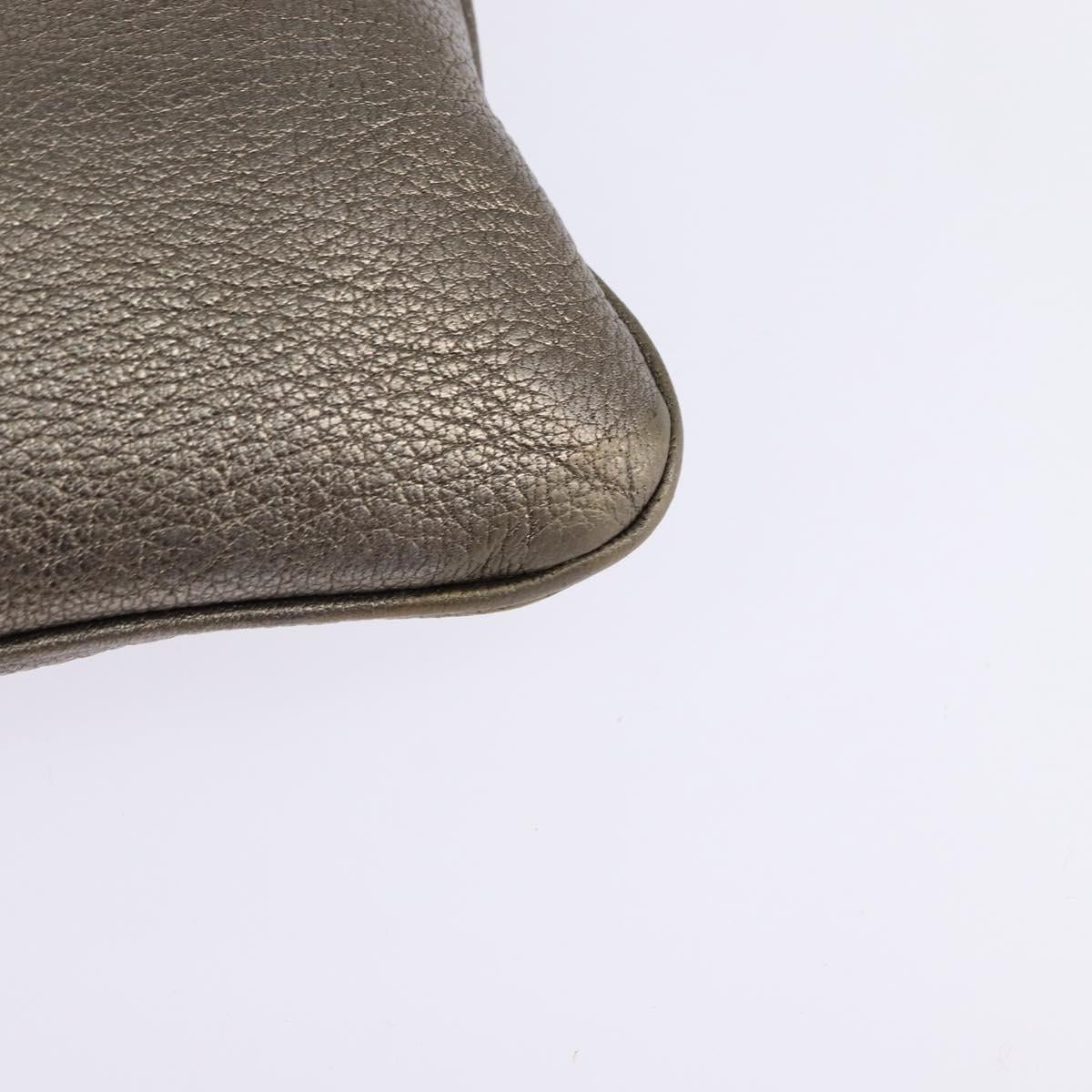LOEWE anagram Shoulder Bag Leather Gold Auth bs29427