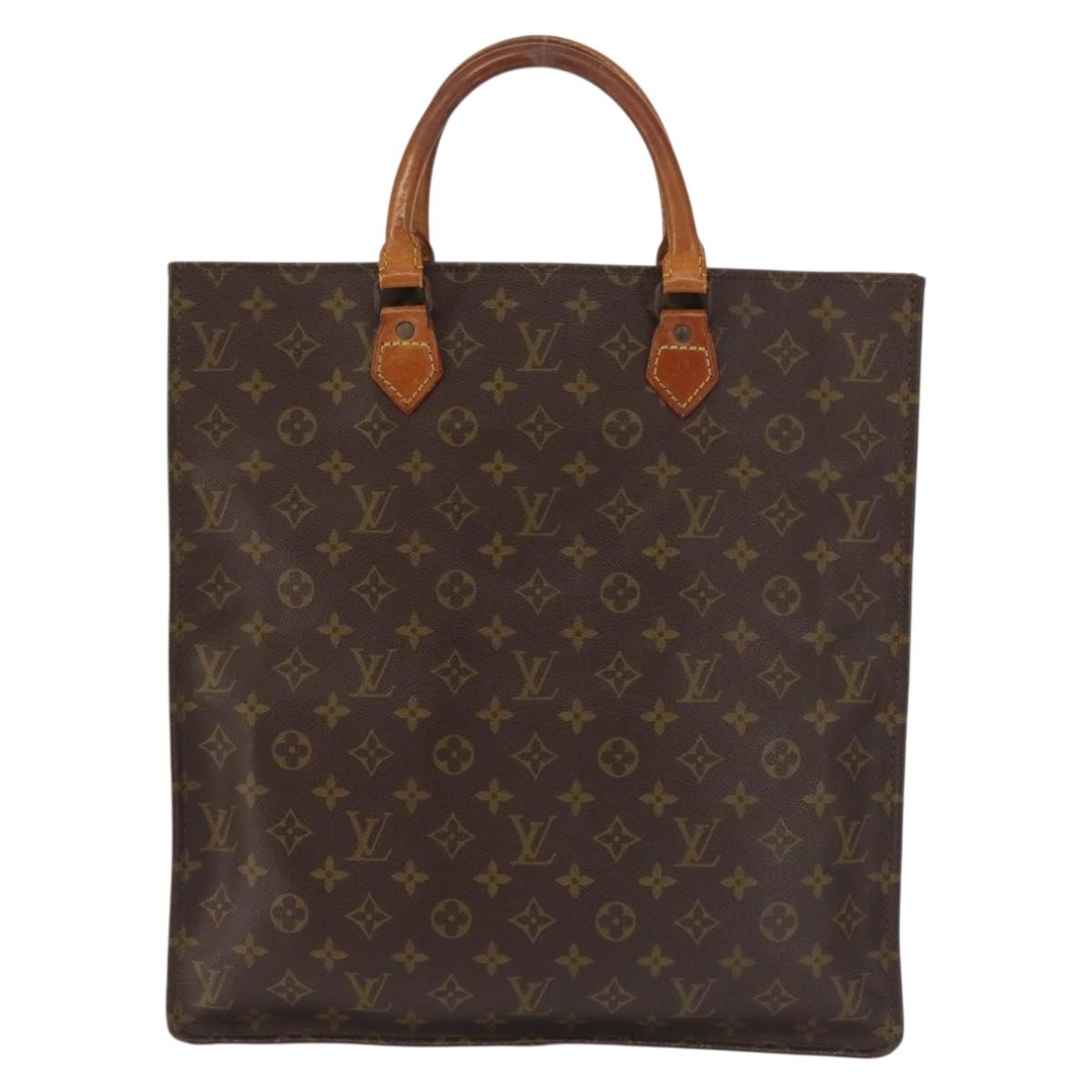 LOUIS VUITTON Monogram Sac Plat Hand Bag Vintage M51140 LV Auth bs29434