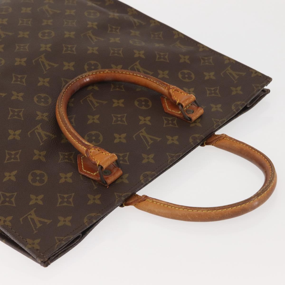 LOUIS VUITTON Monogram Sac Plat Hand Bag Vintage M51140 LV Auth bs29434
