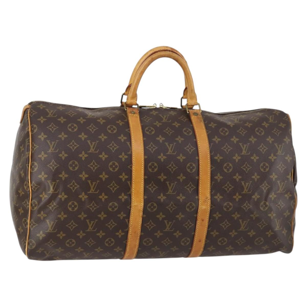 LOUIS VUITTON Monogram Keepall 55 Boston Bag M41424 LV Auth bs29438