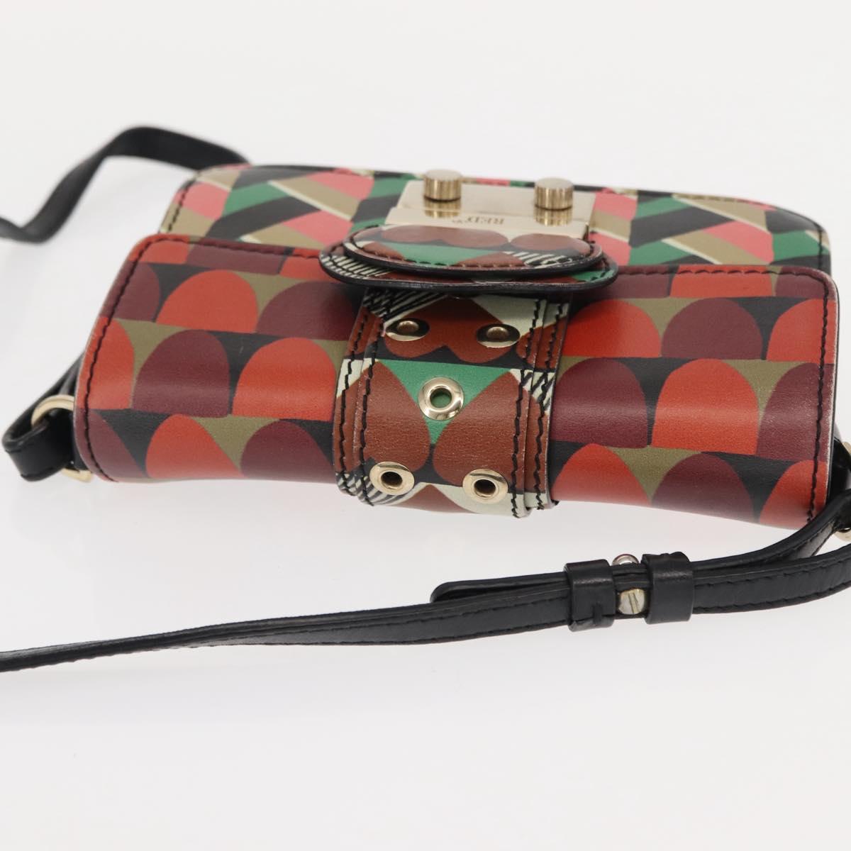 RED VALENTINO Shoulder Bag Leather Multicolor Gold Auth bs29441
