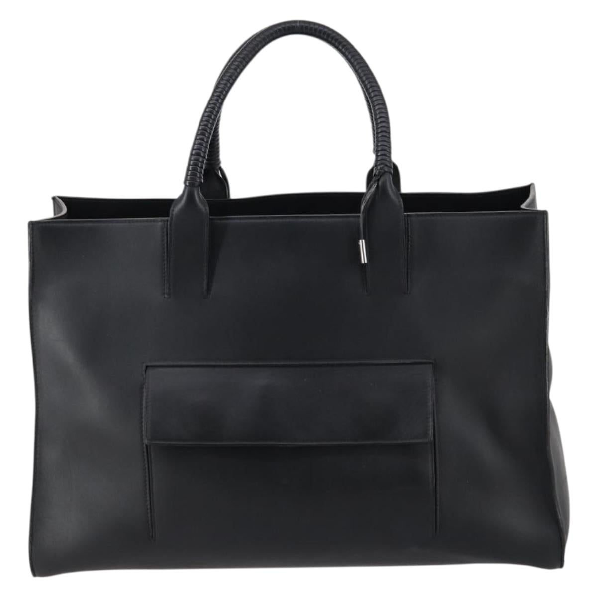 BALENCIAGA Tote Bag Leather Black Auth bs29442