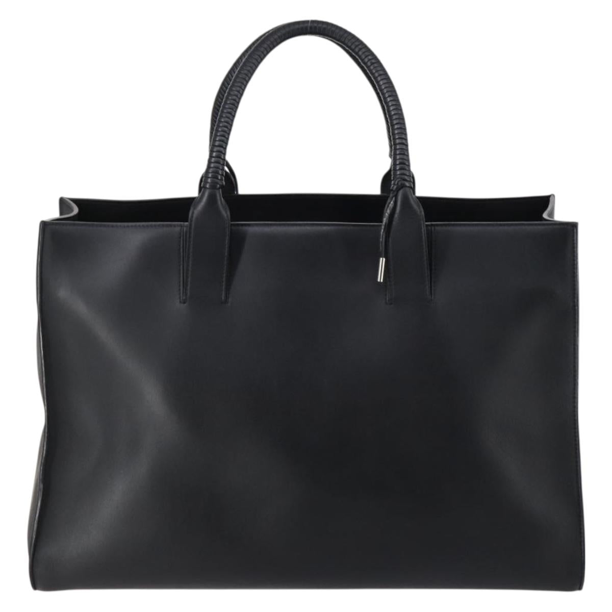 BALENCIAGA Tote Bag Leather Black Auth bs29442