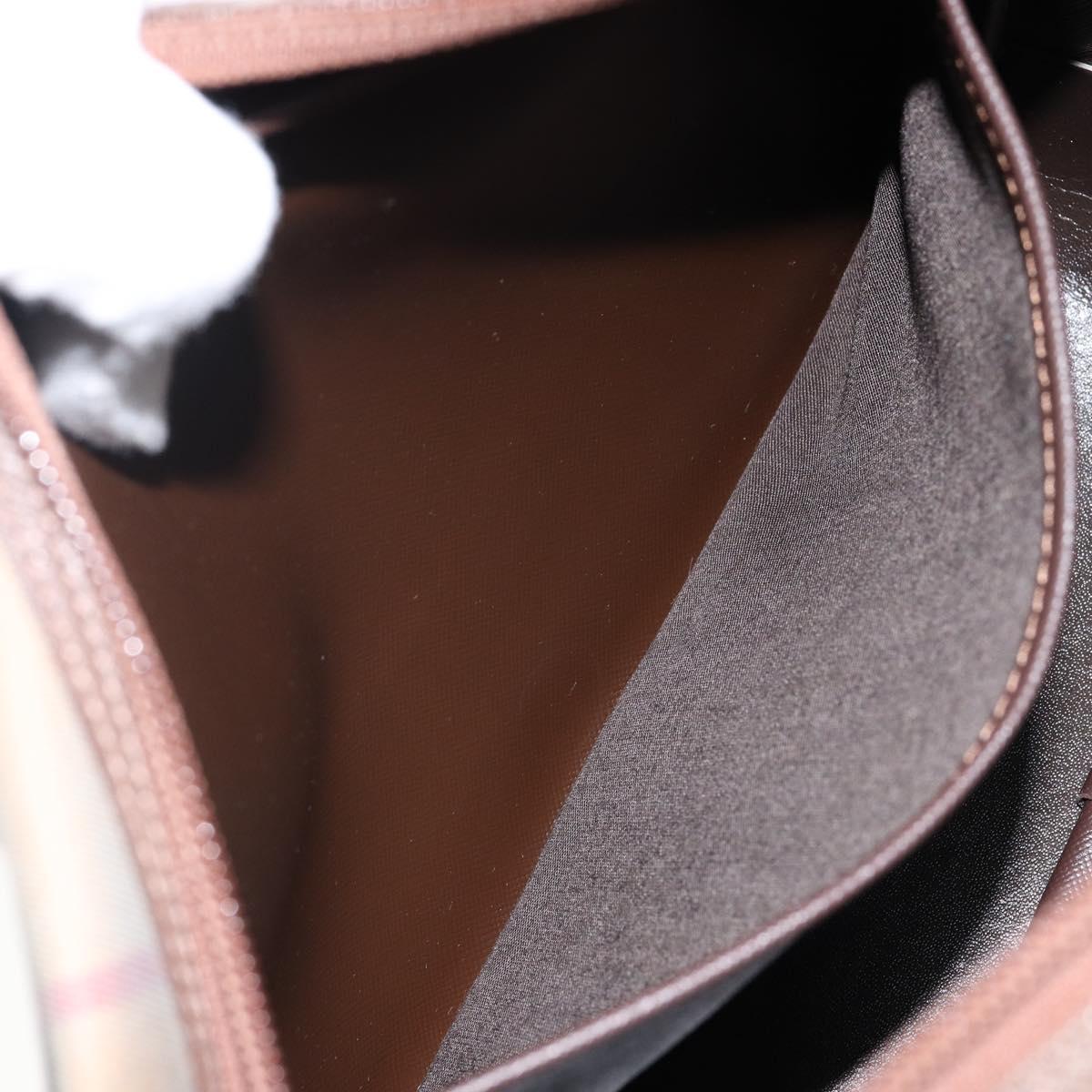 Burberrys Nova Check Shoulder Bag Canvas Beige Gold Auth bs29445