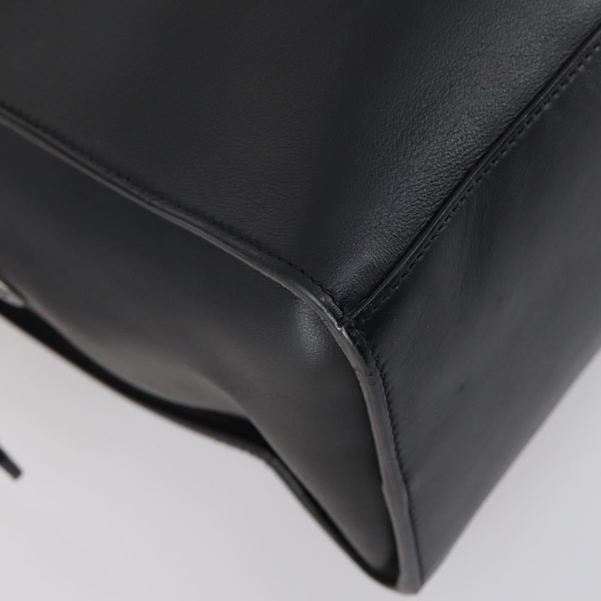 FENDI Hand Bag Leather 2way Black Auth bs29449