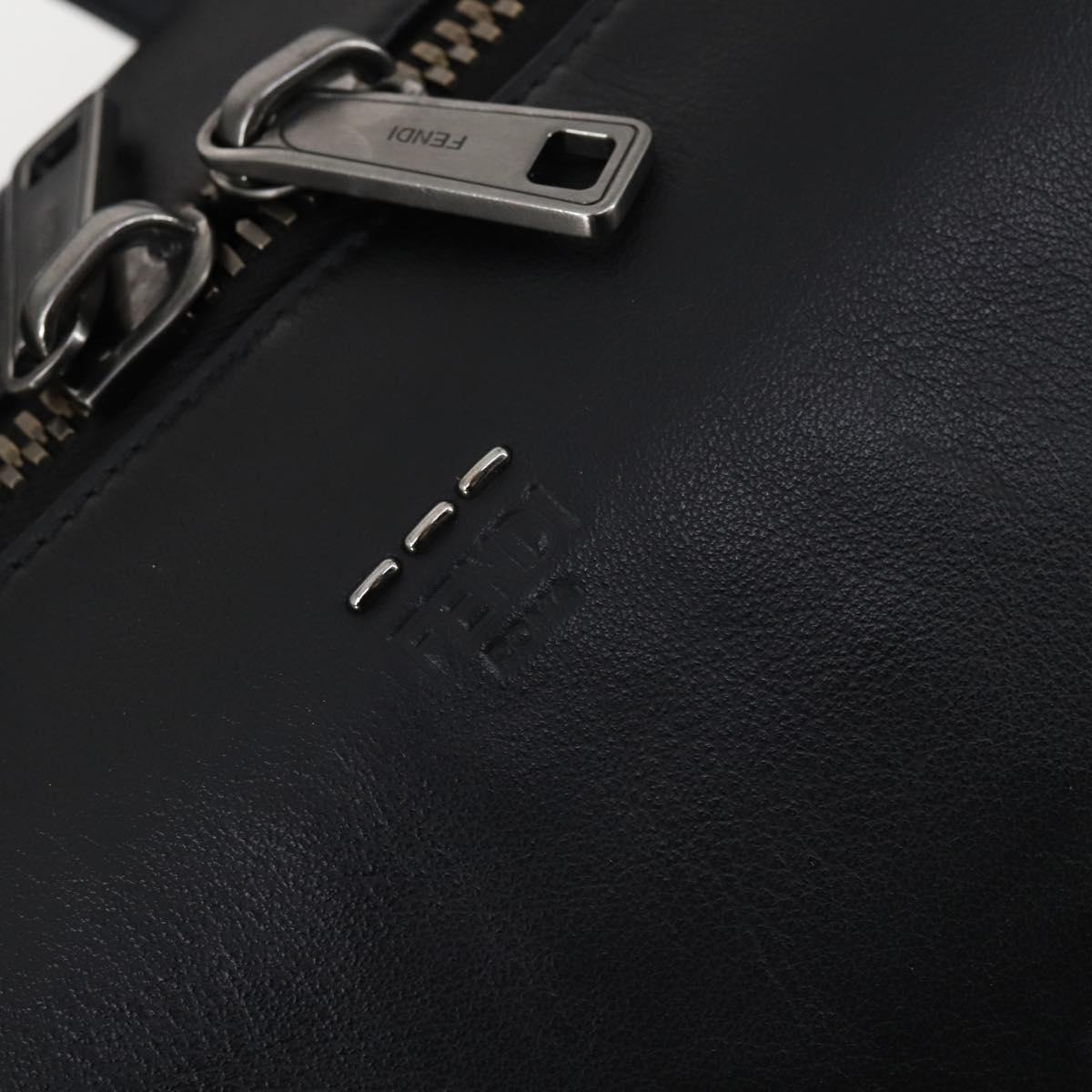 FENDI Hand Bag Leather 2way Black Auth bs29449