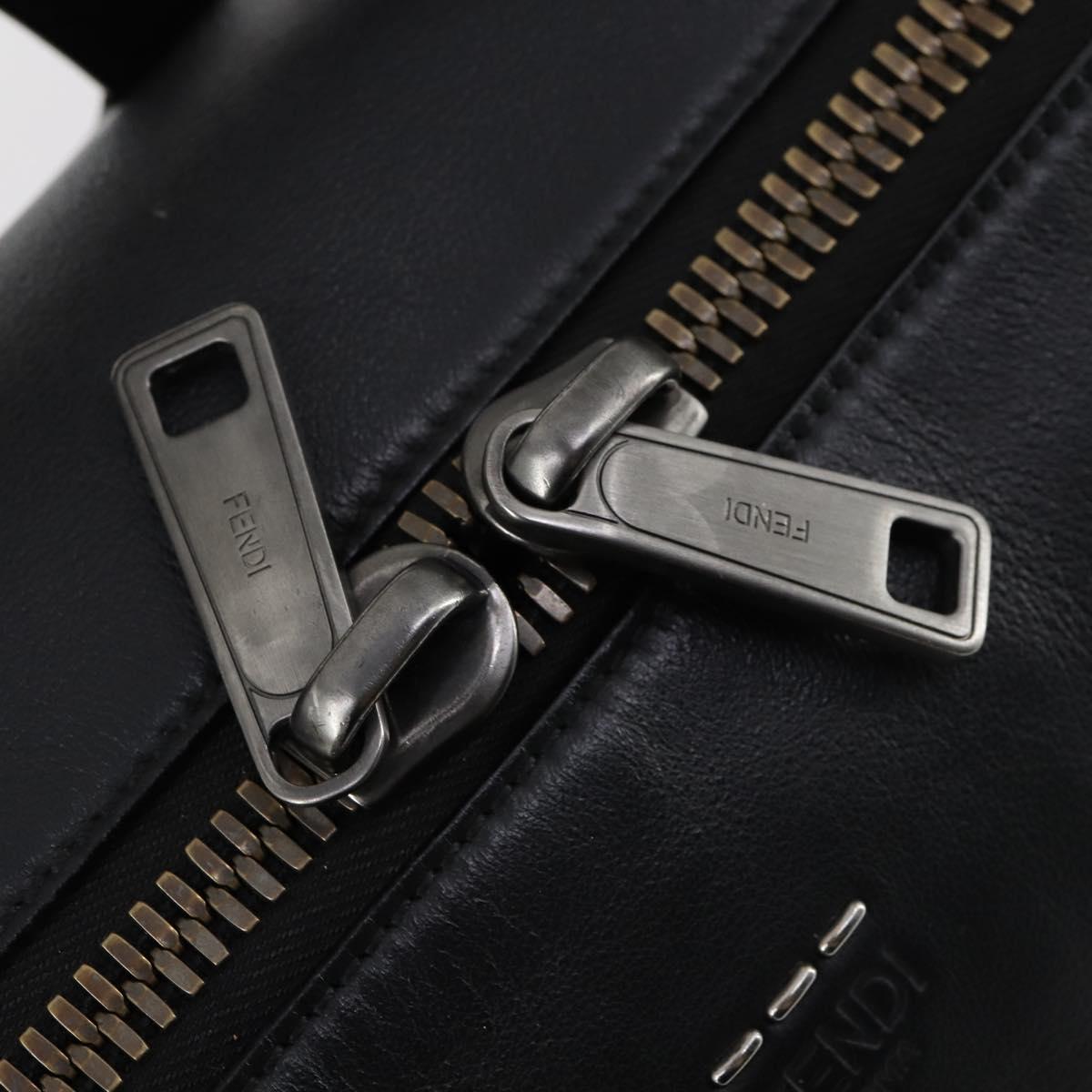 FENDI Hand Bag Leather 2way Black Auth bs29449