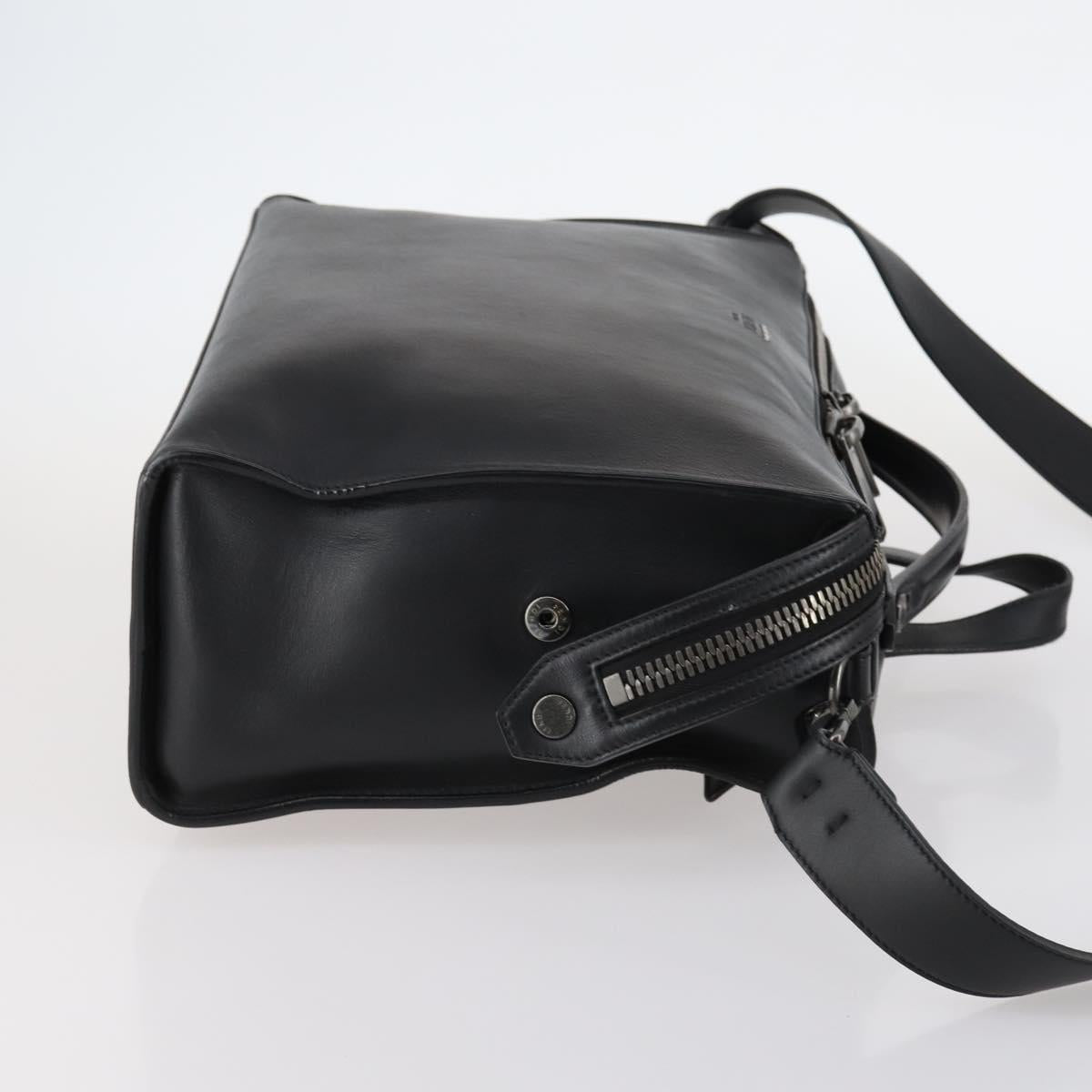 FENDI Hand Bag Leather 2way Black Auth bs29449