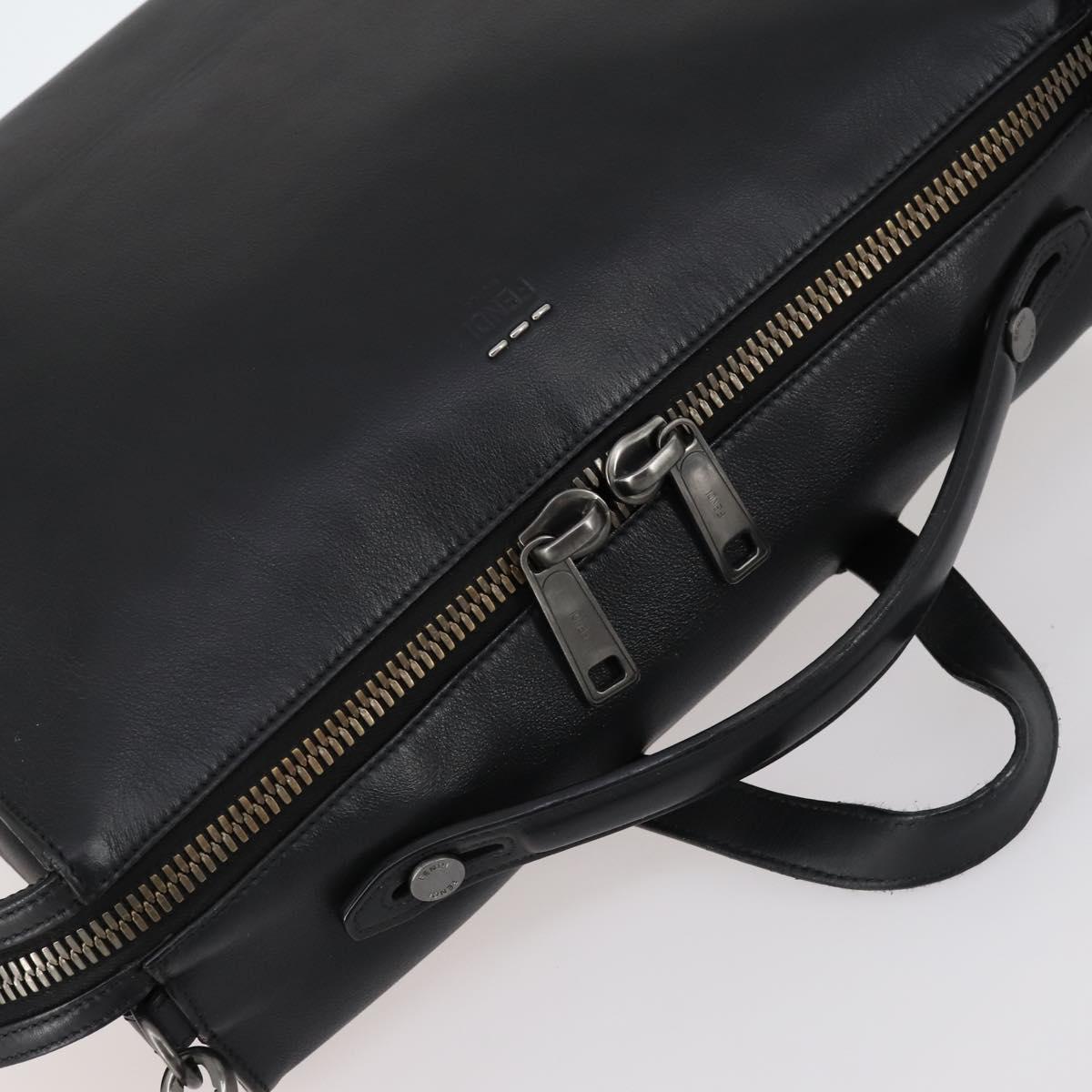 FENDI Hand Bag Leather 2way Black Auth bs29449