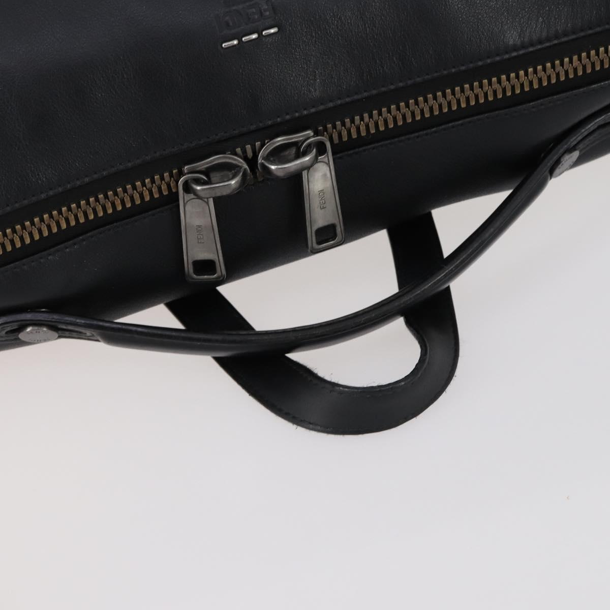 FENDI Hand Bag Leather 2way Black Auth bs29449