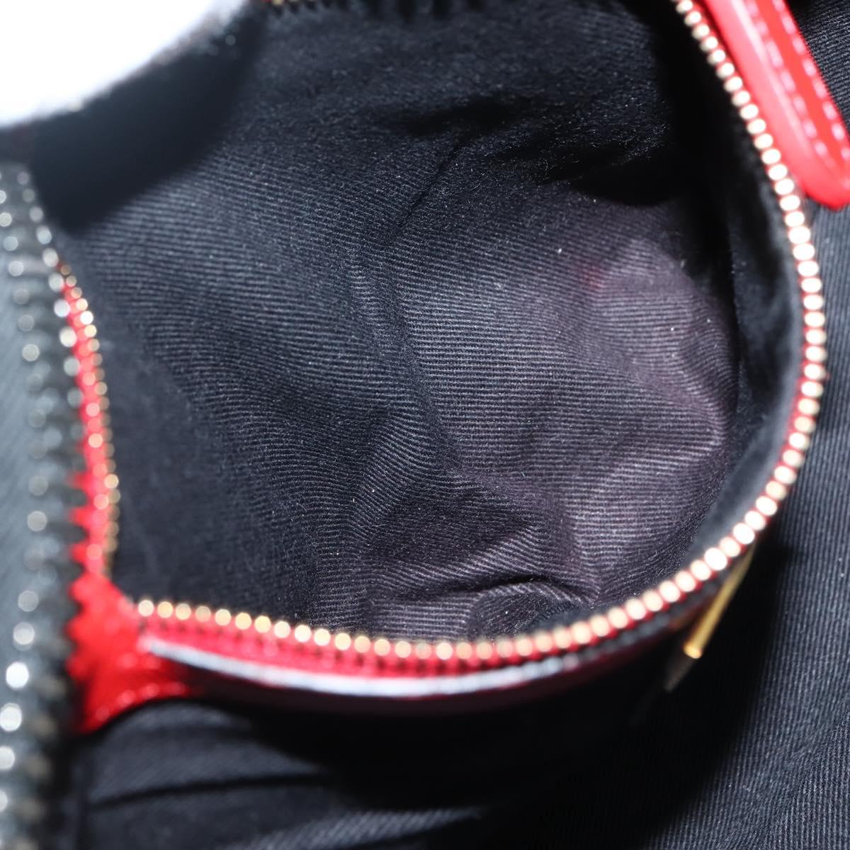 Christian Louboutin Clutch Bag Leather Black Silver Auth bs29456