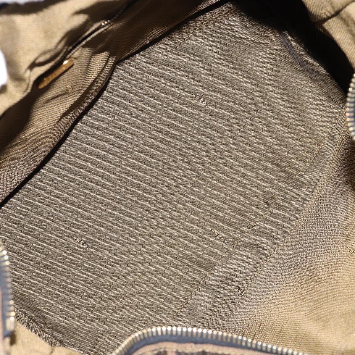 FENDI Zucca Canvas Vanity Hand Bag Black Brown Auth bs29458