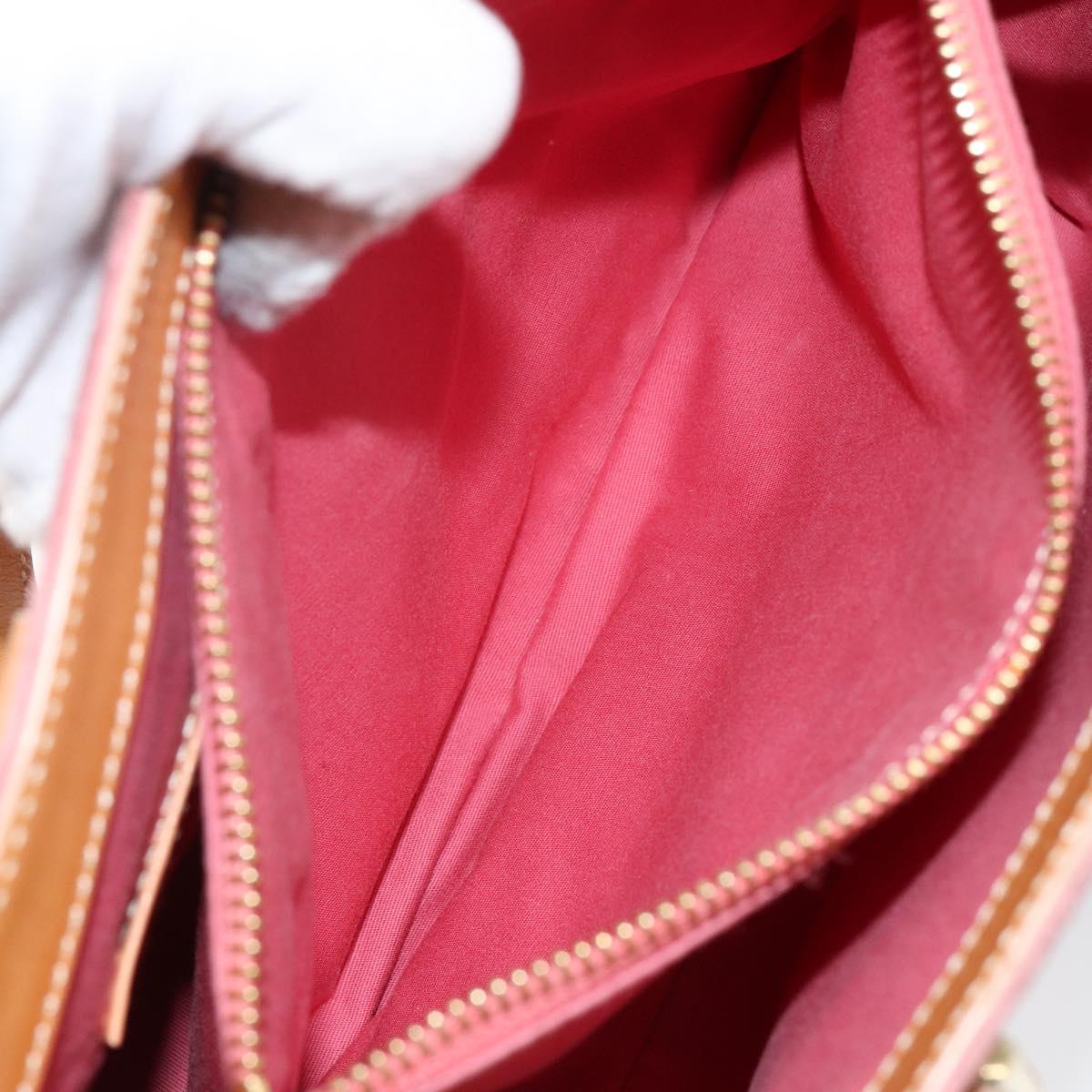 CELINE C Macadam Canvas Hand Bag Suede Pink Gold Auth bs29469