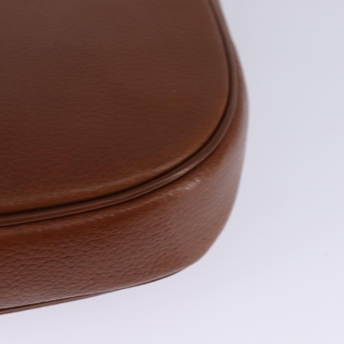 Burberrys Shoulder Bag Leather Brown Gold Auth bs29470