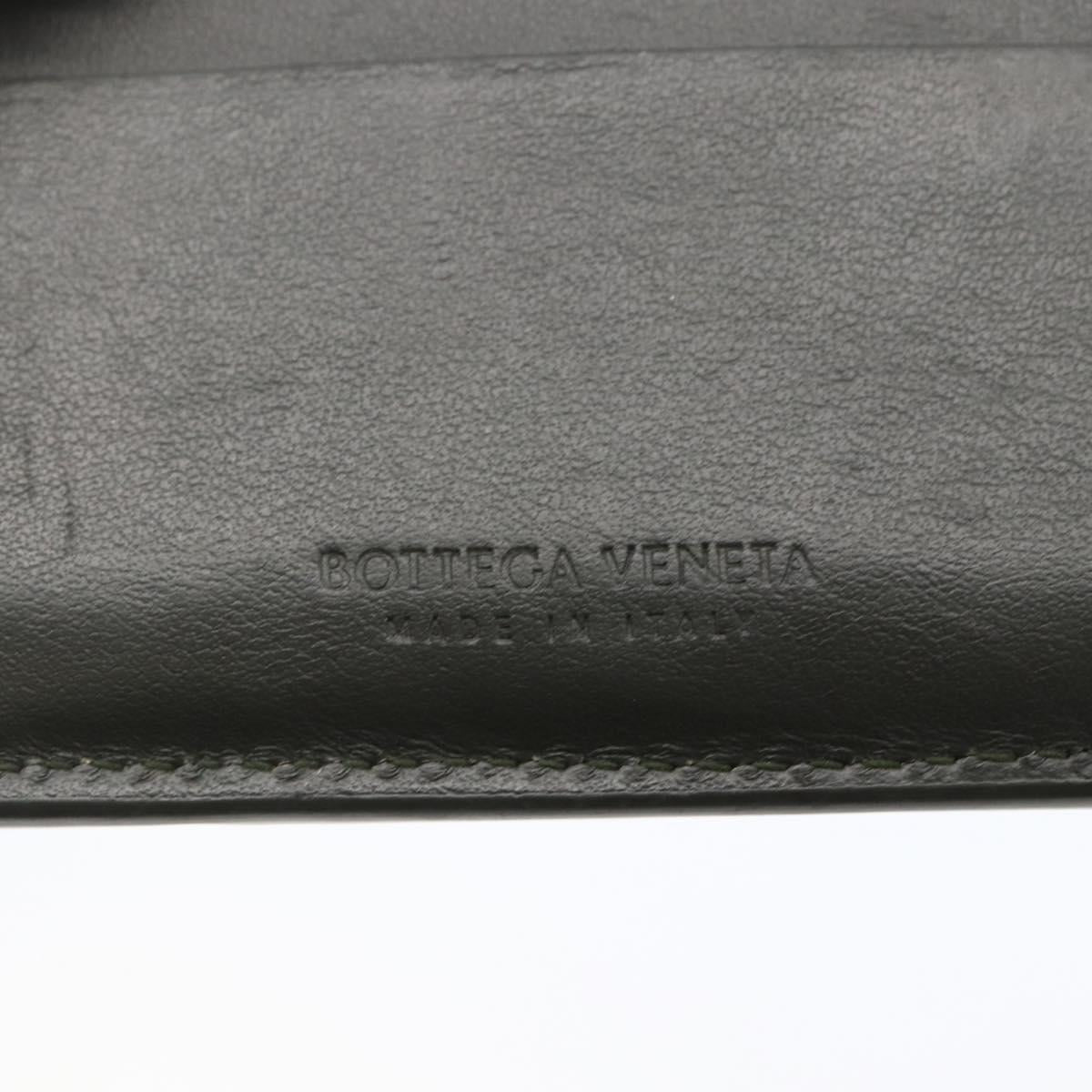 BOTTEGA VENETA MAXI INTRECCIATO Bifold Wallet Leather Khaki Auth bs29473
