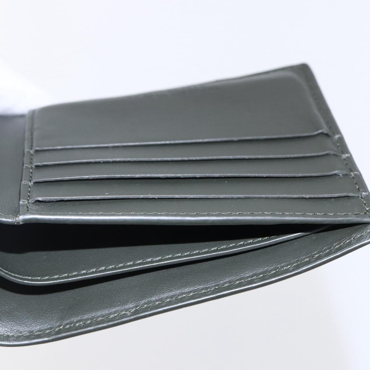 BOTTEGA VENETA MAXI INTRECCIATO Bifold Wallet Leather Khaki Auth bs29473