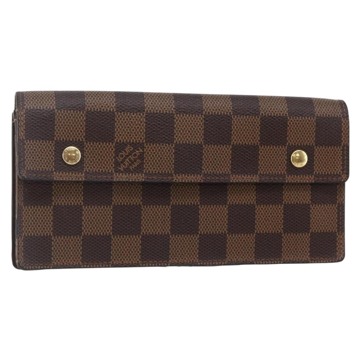 LOUIS VUITTON Damier Ebene Portefeuille Accordion Wallet N60002 LV Auth bs29475