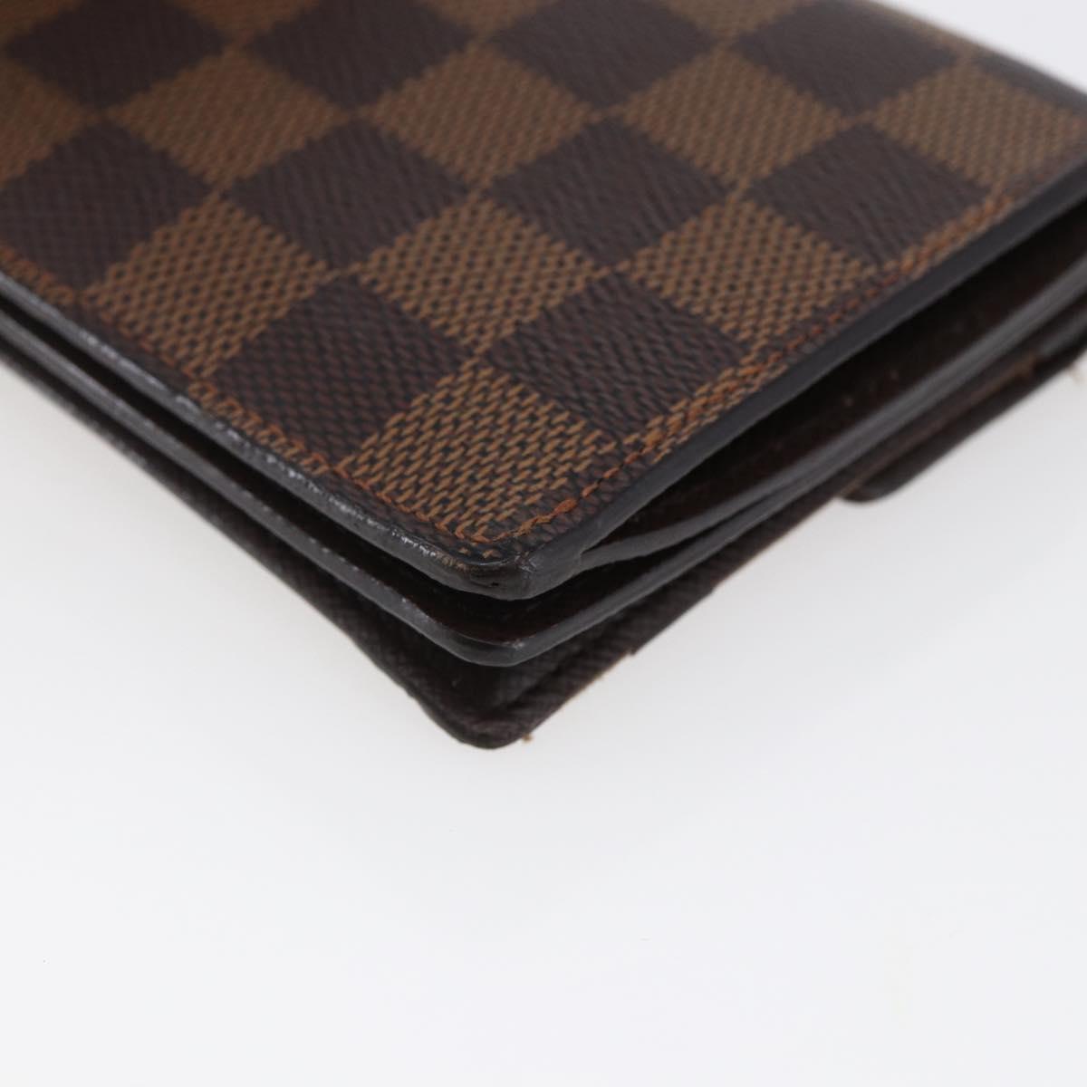 LOUIS VUITTON Damier Ebene Portefeuille Accordion Wallet N60002 LV Auth bs29475
